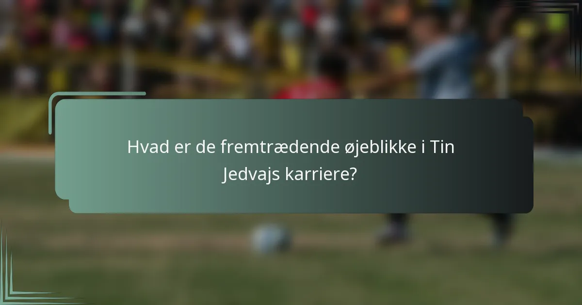 Hvad er de fremtrædende øjeblikke i Tin Jedvajs karriere?