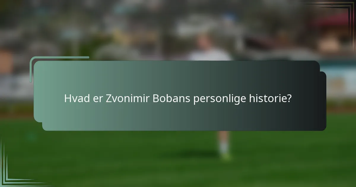 Hvad er Zvonimir Bobans personlige historie?