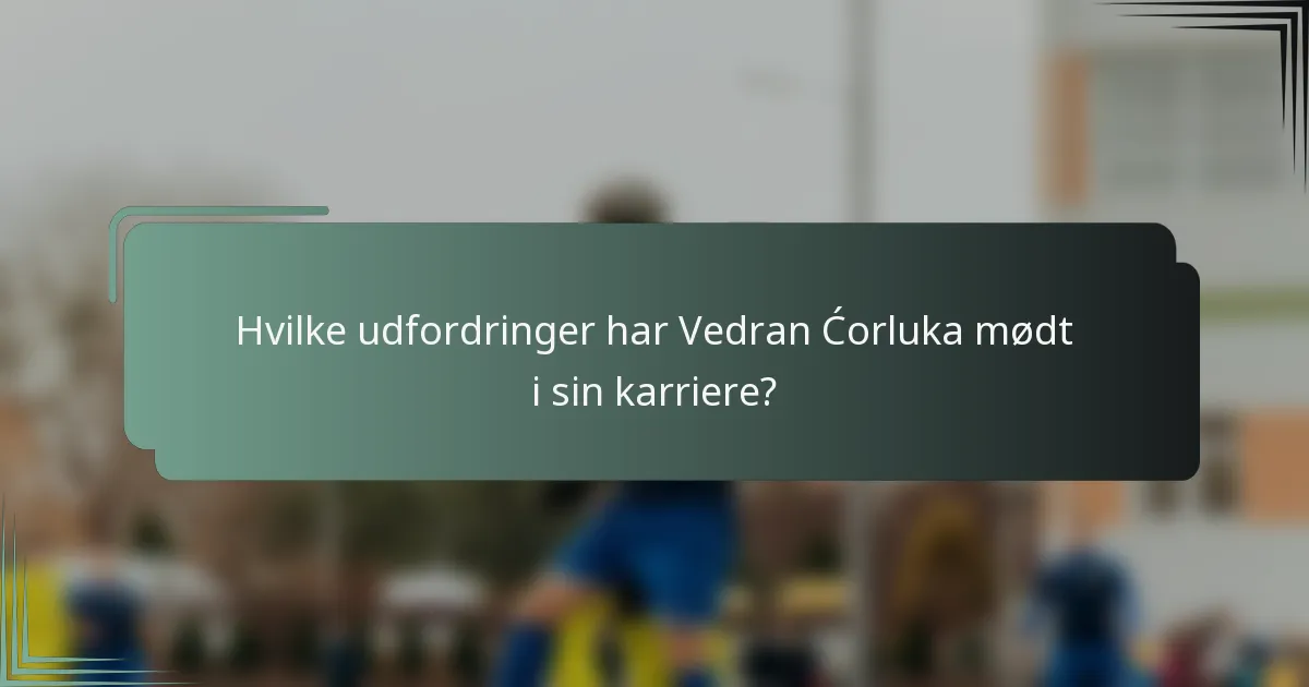 Hvilke udfordringer har Vedran Ćorluka mødt i sin karriere?
