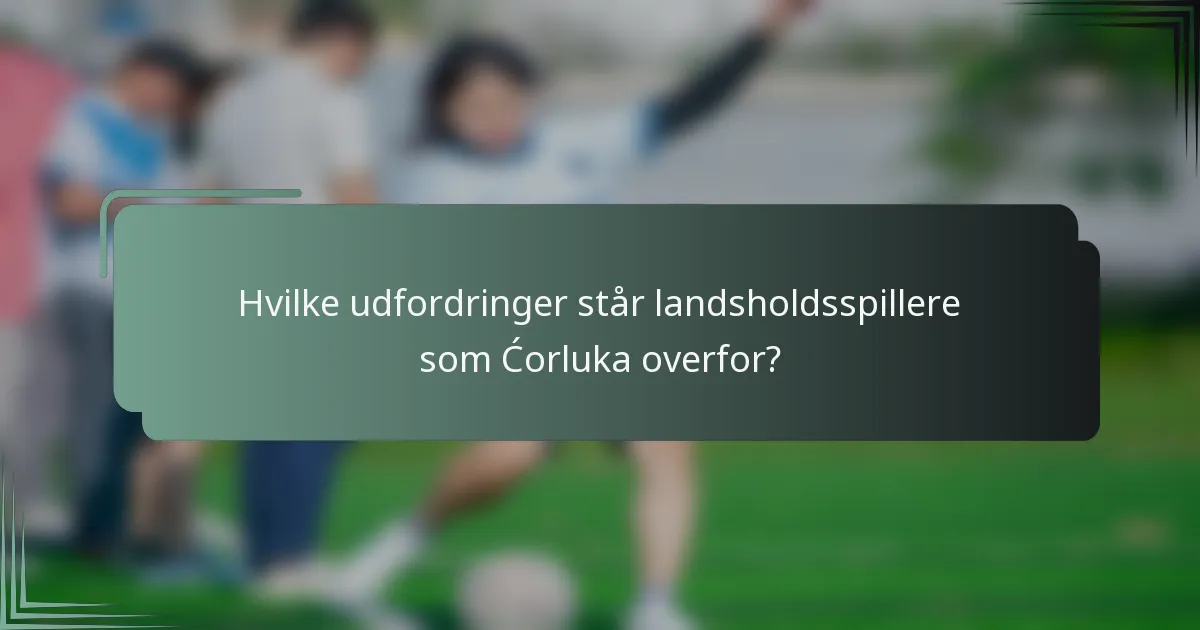 Hvilke udfordringer står landsholdsspillere som Ćorluka overfor?