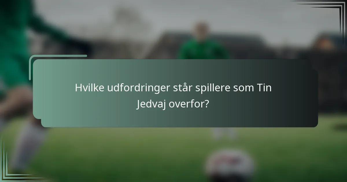 Hvilke udfordringer står spillere som Tin Jedvaj overfor?